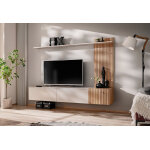 Asm meuble tv mural en bois avec tagre ? solo