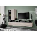 Asm meuble tv mural en bois tytan ? 210 x 35 x 140 cm