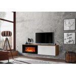 Asm meuble tv mural avec chemin�e �lectrique en bois ? dallas