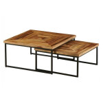 Athezza table basse gigogne en bois ? 80 x 80 x 40 cm