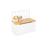 Banc enfant pinolino coffre  jouets en bois blanc et naturel fenna