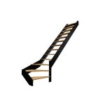 Burger escalier quart tournant en bois 13 marches + �clairage led ? spectra