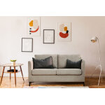 Canap� home canap� 2 places en tissu et bois de h�tre ? sally