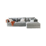 Canap home canap d?angle 5 places en lin avec mridienne ? no 290 cm