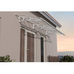 Canopia auvent de porte en aluminium et acrylique - bordeaux 447 x 139 cm blanc