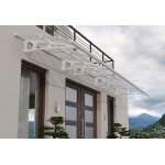 Canopia auvent de porte en aluminium et acrylique - bordeaux 670, 5 x 139 cm blanc