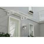 Canopia auvent de porte aluminium et polycarbonate bordeaux - 139 x 223 cm