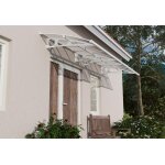 Canopia auvent de porte aluminium et polycarbonate bordeaux - 139 x 447 cm