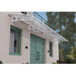 Canopia auvent de porte aluminium et polycarbonate bordeaux - 139 x 670 cm