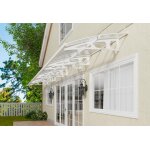 Canopia auvent de porte aluminium et polycarbonate - bordeaux 892 x 139 cm blanc