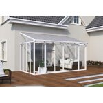 Canopia v�randa en aluminium et polycarbonate sanremo blanche - 4, 25 x 2, 77 m