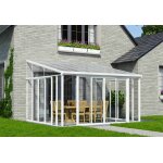 Canopia v�randa en aluminium et polycarbonate sanremo blanche - 4, 25 x 3, 67 m