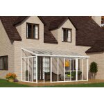 Canopia v�randa en aluminium et polycarbonate sanremo blanche - 5, 46 x 2, 77 m