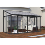 Canopia v�randa en aluminium et polycarbonate sanremo grise - 5, 46 x 2, 77 m