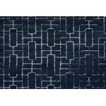 Carving tapis de salon bleu rectangulaire en viscose - zarco