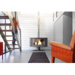 Chemine pole  bois en fonte anthracite antaya 12kw - invicta