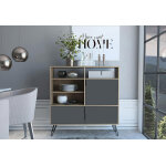 Design vicenza buffet haut en bois 3 portes nordic ? 105 x 34 x 110 cm