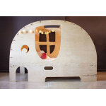 Elysta lit cabane en bois + sommier 90 x 200 cm ? �l�phant