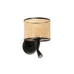 Faro applique murale en m�tal et rotin ? 21 cm - mambo