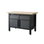 Feistos tabli en acier et bois 2 tiroirs titos 3 ? 120 x 60 x 86 cm