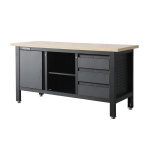 Feistos tabli en acier et bois 3 tiroirs heros 1 ? 169 x 60 x 86 cm