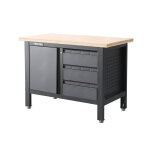 Feistos tabli en acier et bois 3 tiroirs titos 1 ? 120 x 60 x 86 cm