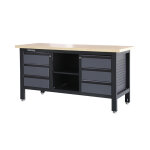 Feistos tabli en acier et bois 6 tiroirs heros 3 ? 169 x 60 x 86 cm