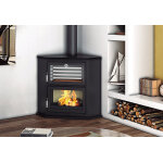 Fm calefaccion pole  bois d'angle double combustion foyer fonte 11 kw - hl - 200 rf