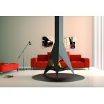 Focgrup chemine centrale sans porte avec base et foyer en acier ch94