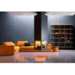 Focgrup chemine centrale suspendue avec porte et foyer acier ch95 (4 coloris)