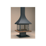 Focgrup chemine centrale vitre avec foyer ferm et base rfractaire ? ch 85