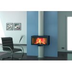 Focgrup chemine frontale avec porte avec base et foyer fonte es60