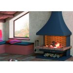 Focgrup chemine frontale sans porte avec base et foyer rfractaire ch32