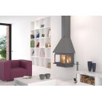 Focgrup chemine frontale suspendue avec porte et foyer ch57 / f10 - pc