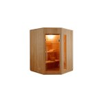 France sauna sauna d?angle 3 places en bois d?pica + pole lectrique ? zen