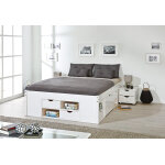 Furnitures trends lit double avec rangements + tables de chevet 140 x 200 cm - till