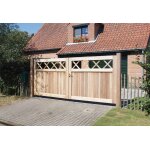 Gardival. portail double battant en iroko granada ? 300 x 180 cm