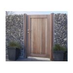 Gardival. portail simple battant en iroko oxford ? 100 x 180 cm