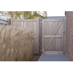 Gardival. portail simple battant en padouk oxford ? 100 x 180 cm