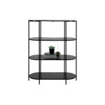 House nordic bibliothque haute ovale en bois et mtal avec 4 tagres - vita