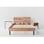 Iddo slow living lit queen size en bois de chne massif 160 x 200 cm ? nordy