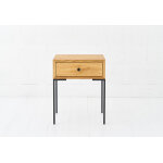 Iddo slow living table de chevet en bois et acier moderne 30 x 40 x 50 cm - uno