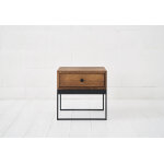 Iddo slow living table de chevet design et minimaliste en acier et bois huil - note