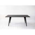 Iddo slow living table  manger rectangulaire en bois et en acier 180 x 70 cm - simple