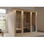 Inmedias res sauna traditionnel en bois d?pica et verre tremp - 175 x 224 cm