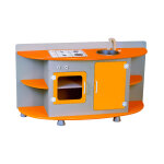 Jb bois cuisine en bois pour enfant orange et grise 60 x 119 cm