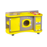 Jb bois jouet en bois mini buanderie gris et jaune 47, 5 x 119 cm