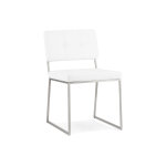 Kokoon design chaise en acier et simili cuir gami blanc