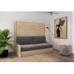 Leaderbed canap lit escamotable en bois 160 x 200 cm - belo sofa