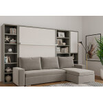 Leaderbed lit escamotable en bois 160 x 200 cm avec canap  coffre